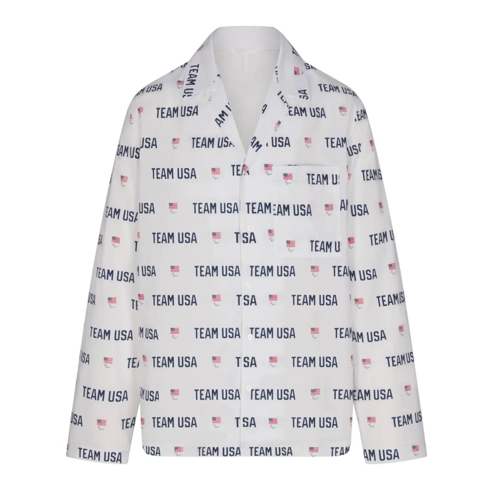 SKIMS White Team USA Pajama Top